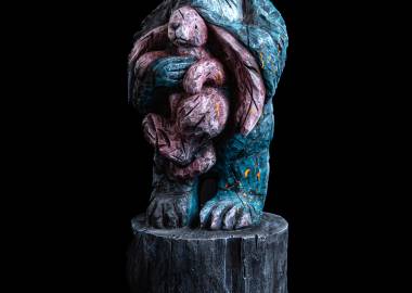 Claire-Alexie Turcot Épinette rouge, acrylique, 117 cm x 31 cm x 28cm , 2023-Benoît Lemay
